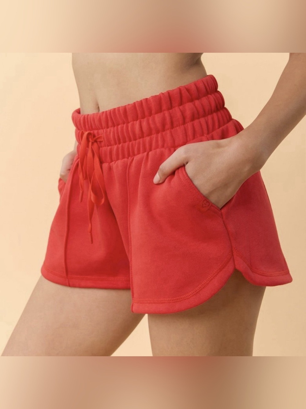 NEW Blogilates PopFlex Marshmallow Dolphin Shorts Red Size Large NWT